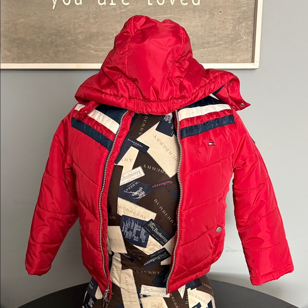 Tommy Hilfiger Kids Red Hooded Puffer Coat